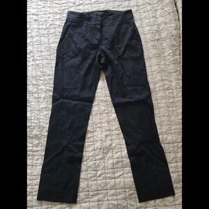 Theory Vintage Black Linen Blend Pants Classic Career Quiet Luxury Size 4